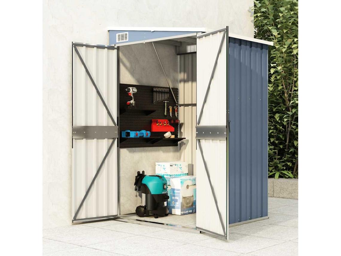 Abrigo VIDAXL Cinzento Aço (118x100x178 cm)