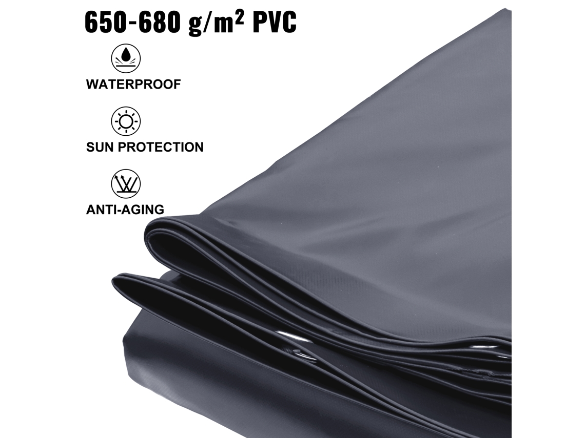 Cobertura de Segurança para Piscina VEVOR 4 X 7 M Retangular em Pvc Carvão