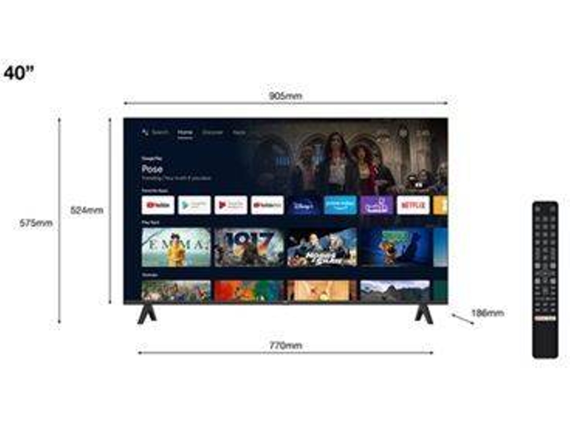 TV TCL 40S5400A (LED - 40'' - 102 cm - Full HD - Smart TV)