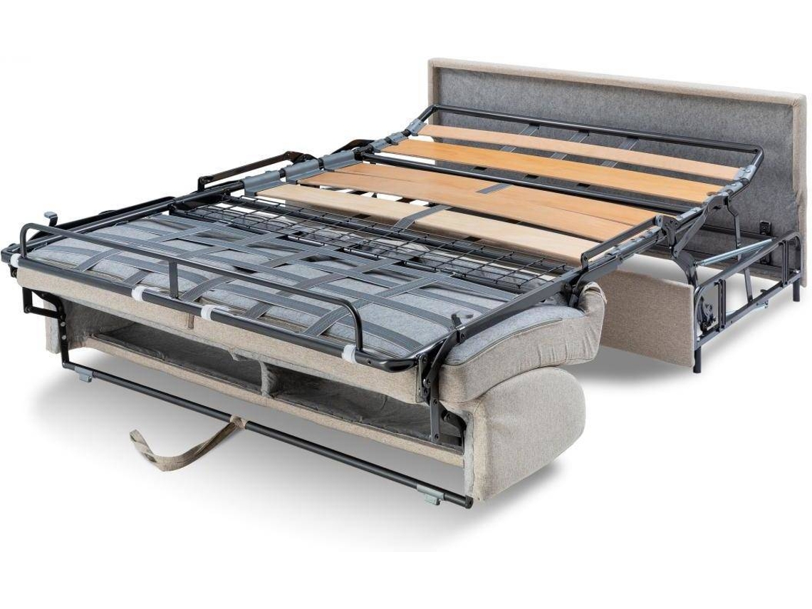 Sofá Cama Emir VENTE-UNIQUE (Vermelho - Pele sintética - 204x95x85 cm/Dimensões da cama: 140-159 cm)