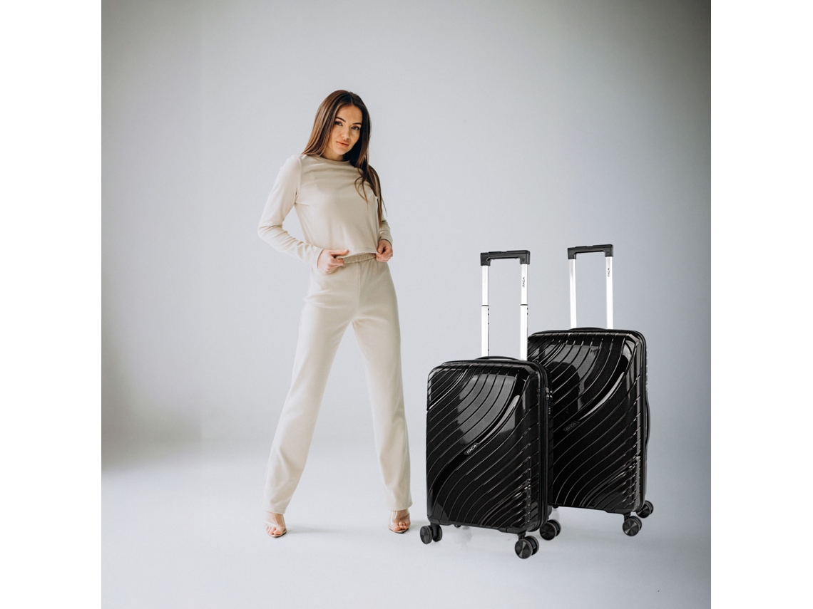 Pp ITACA Danube Preto Hard Suitcase Set (42x66x26 Cm 62l)