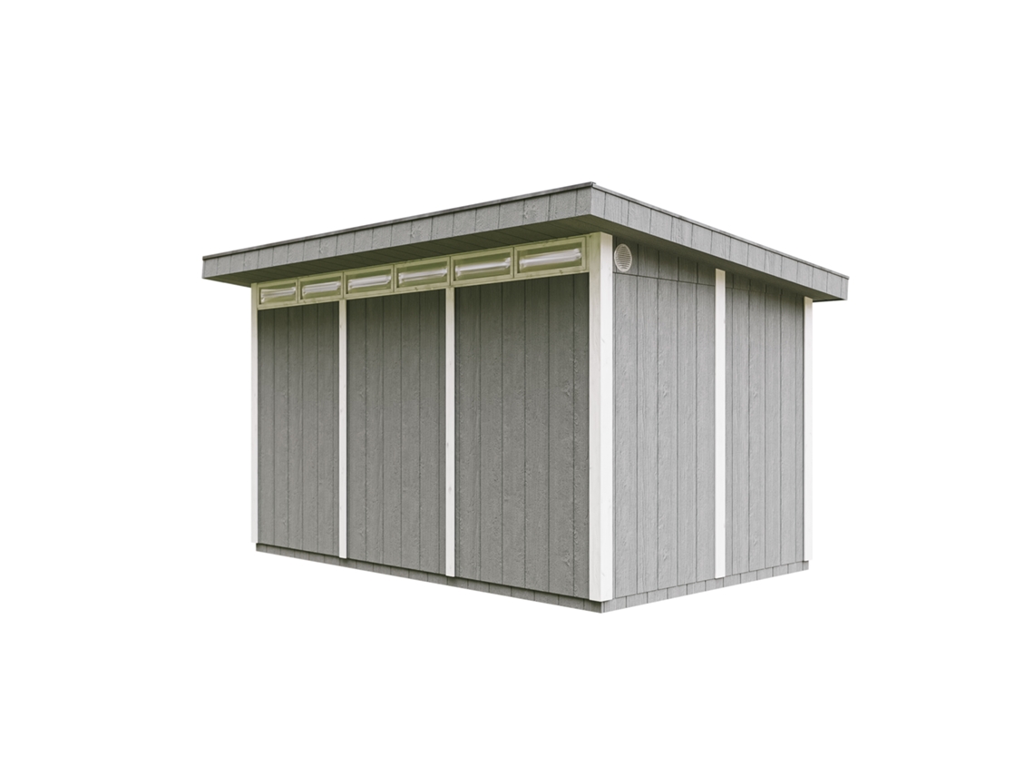 Abrigo de Madeira TIMBELA Em Painel Lp Smartside 8,7 m² com Piso e Ladrilhos Betuminosos L279xh412xh237 cm M904A Cavern Steel