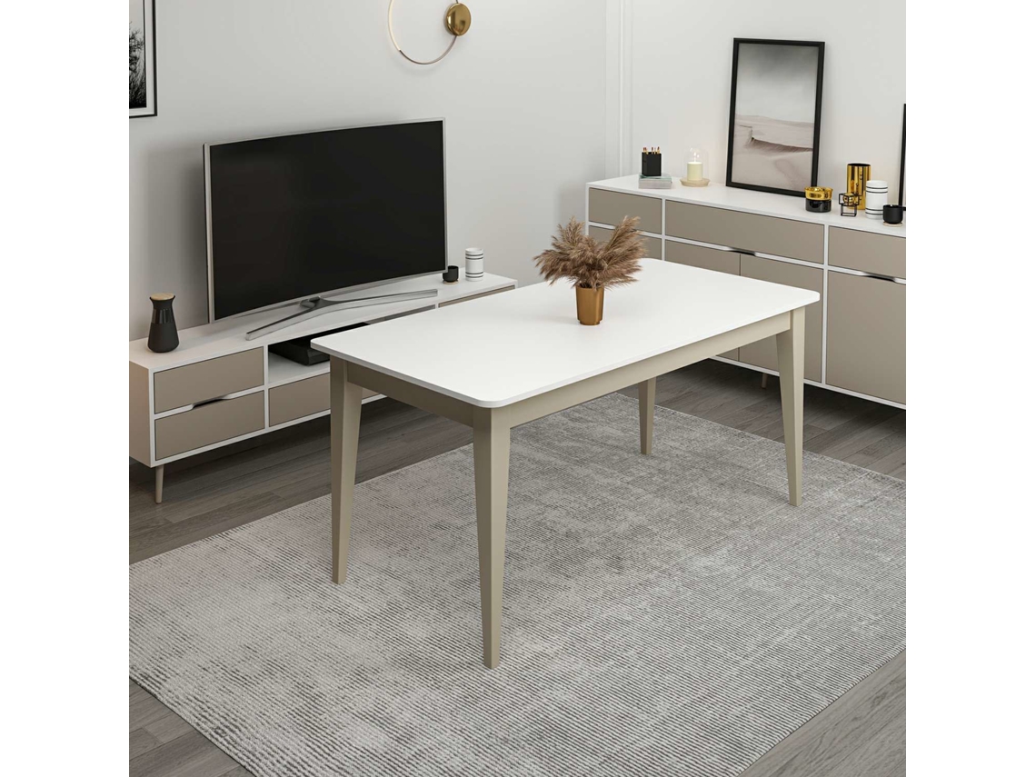 Mesa de jantar extensível Elina com tampo Venprodin branco