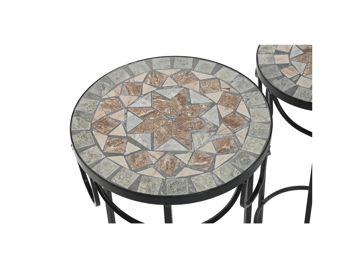 Jogo De 3 Mesas Home Esprit Preto 30 X 30 X 69 Cm (3 Peças)