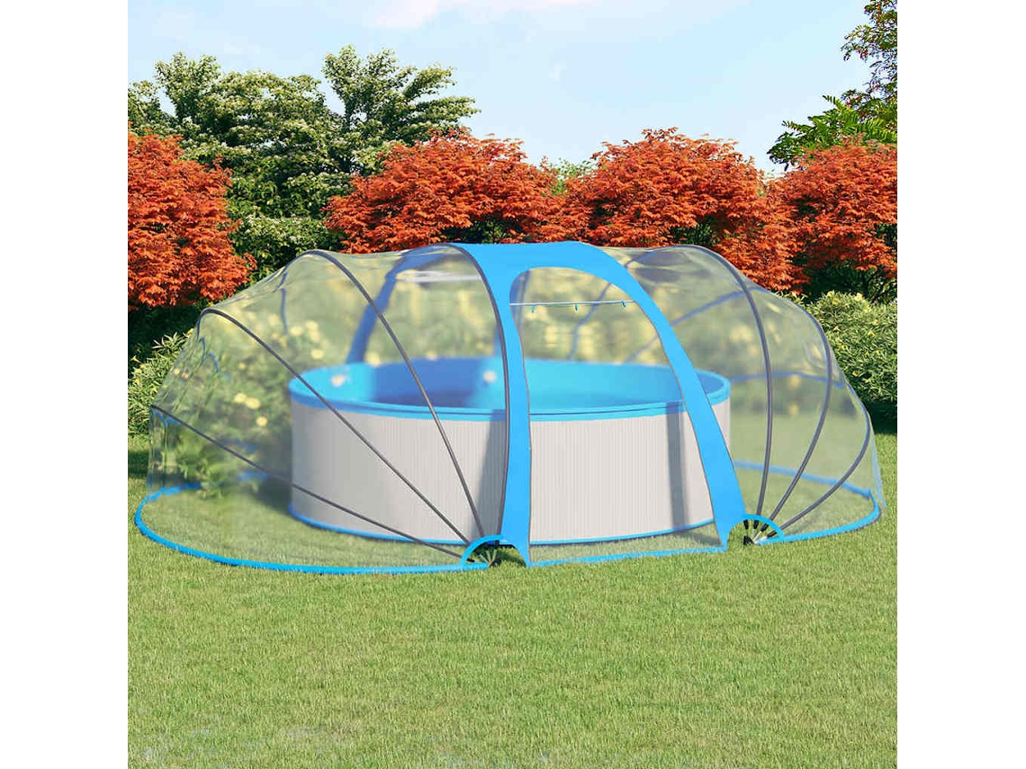 Cúpula de piscina VIDAXL Azul PVC (530 x 410 x 205 cm)