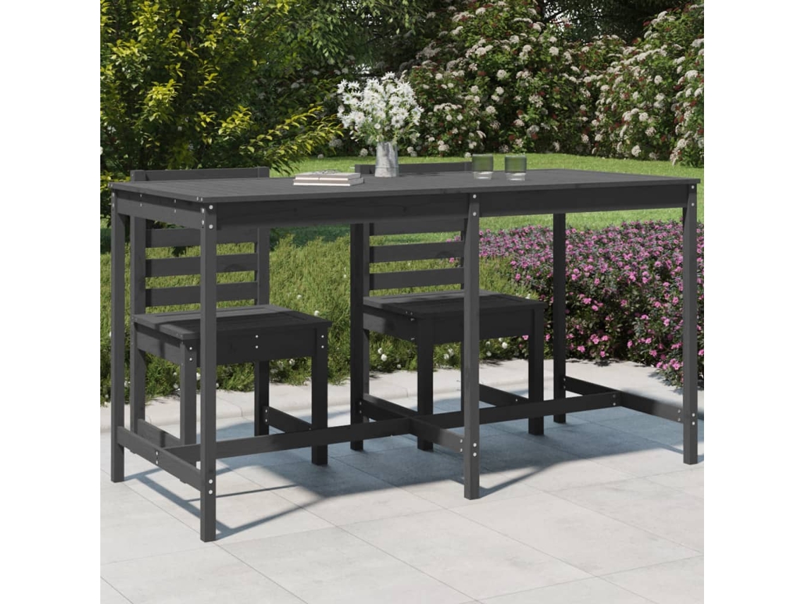 Mesa de jardim VIDAXL Cinzeto Madeira de pinho (203,5x90x110 cm)