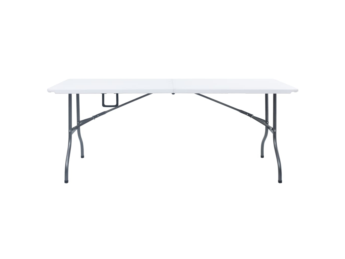 Mesa Dobrável Jardim 180x72x72 Cm Pead Branco Vidaxl