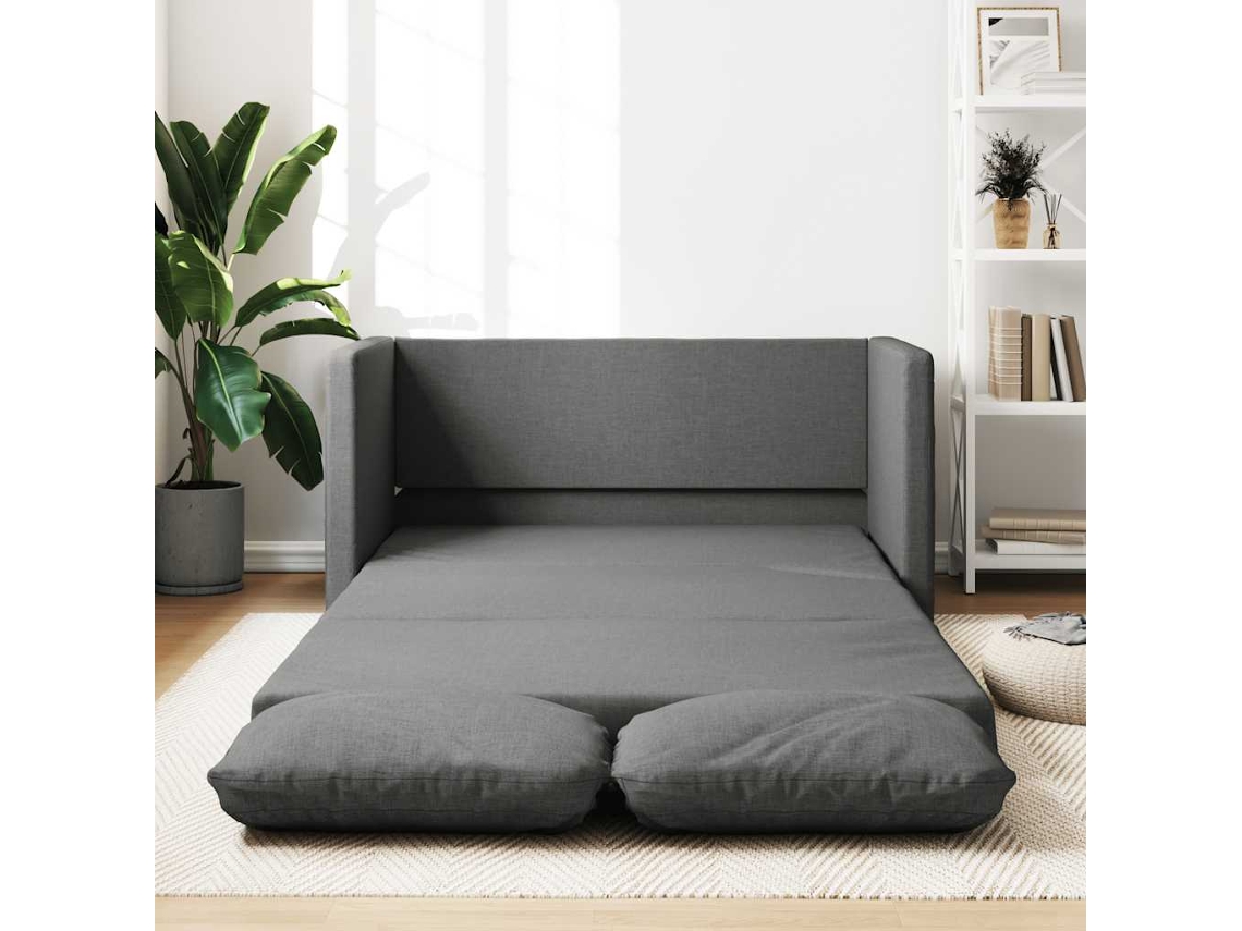 Sofá-cama sem pés VIDAXL tecido cinzento-escuro (112x174x55 cm)