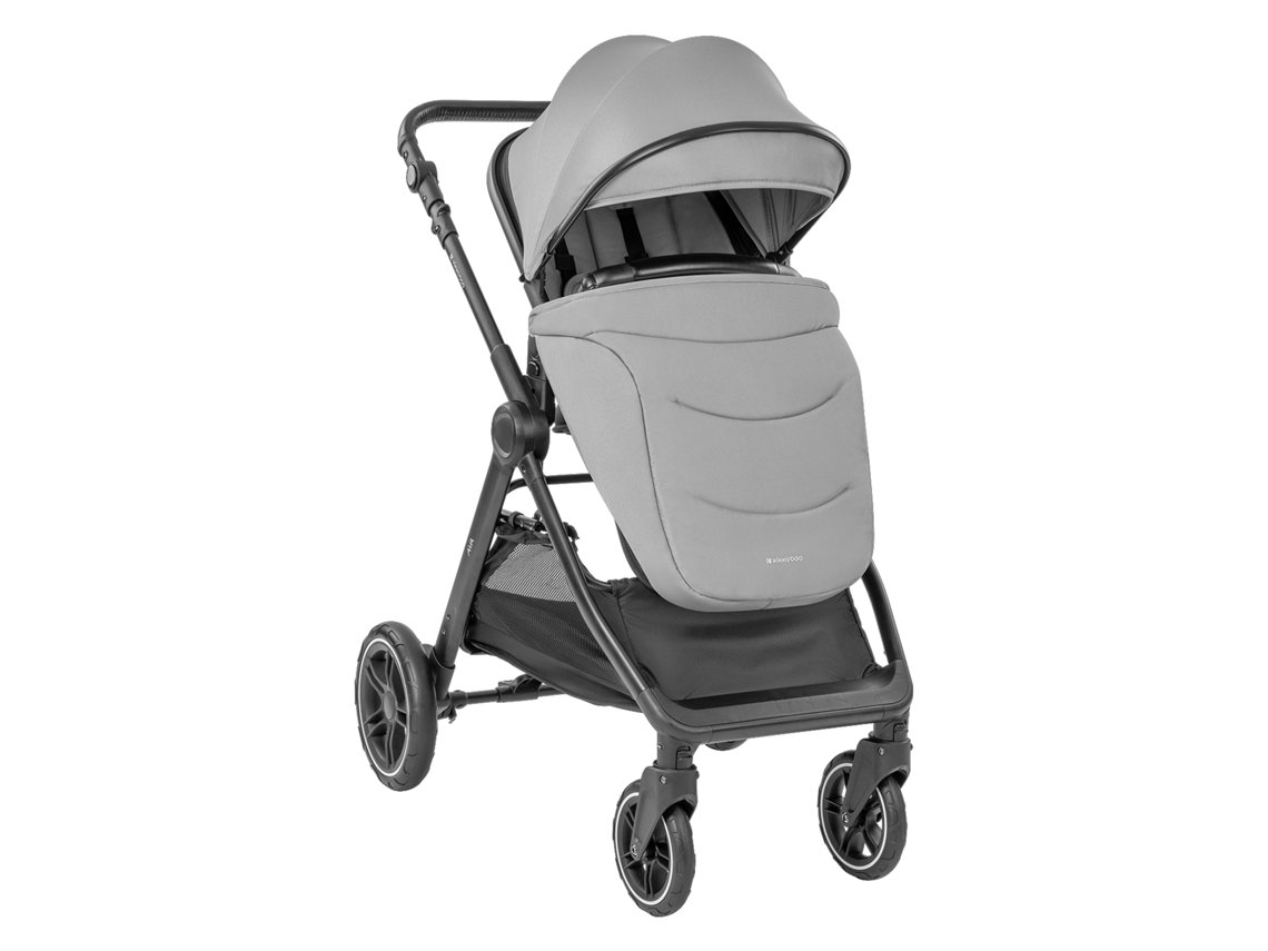 Carrinho De Bebê 3 Em 1 Ava Cinza Com Alcofa Kikkaboo