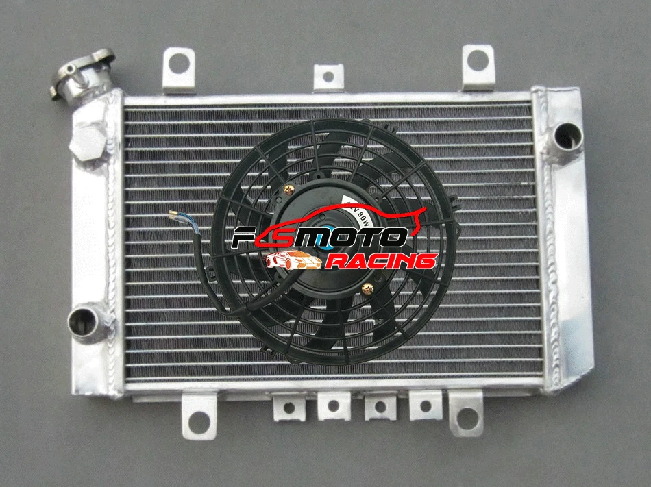 Radiador De Alumãnio, Compatãvel Com Kawasaki Kvf400 A/b/c/d, Inclui Kits De Montagem Para Ventilador, Radiador E Ventoinha Oem