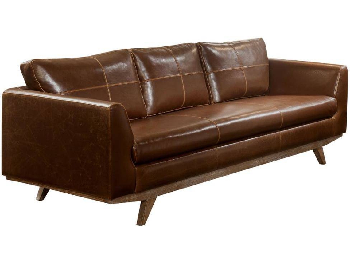 Sofá Fixo Alegan VENTE-UNIQUE (Castanho - Pele - 213x90x82 cm)