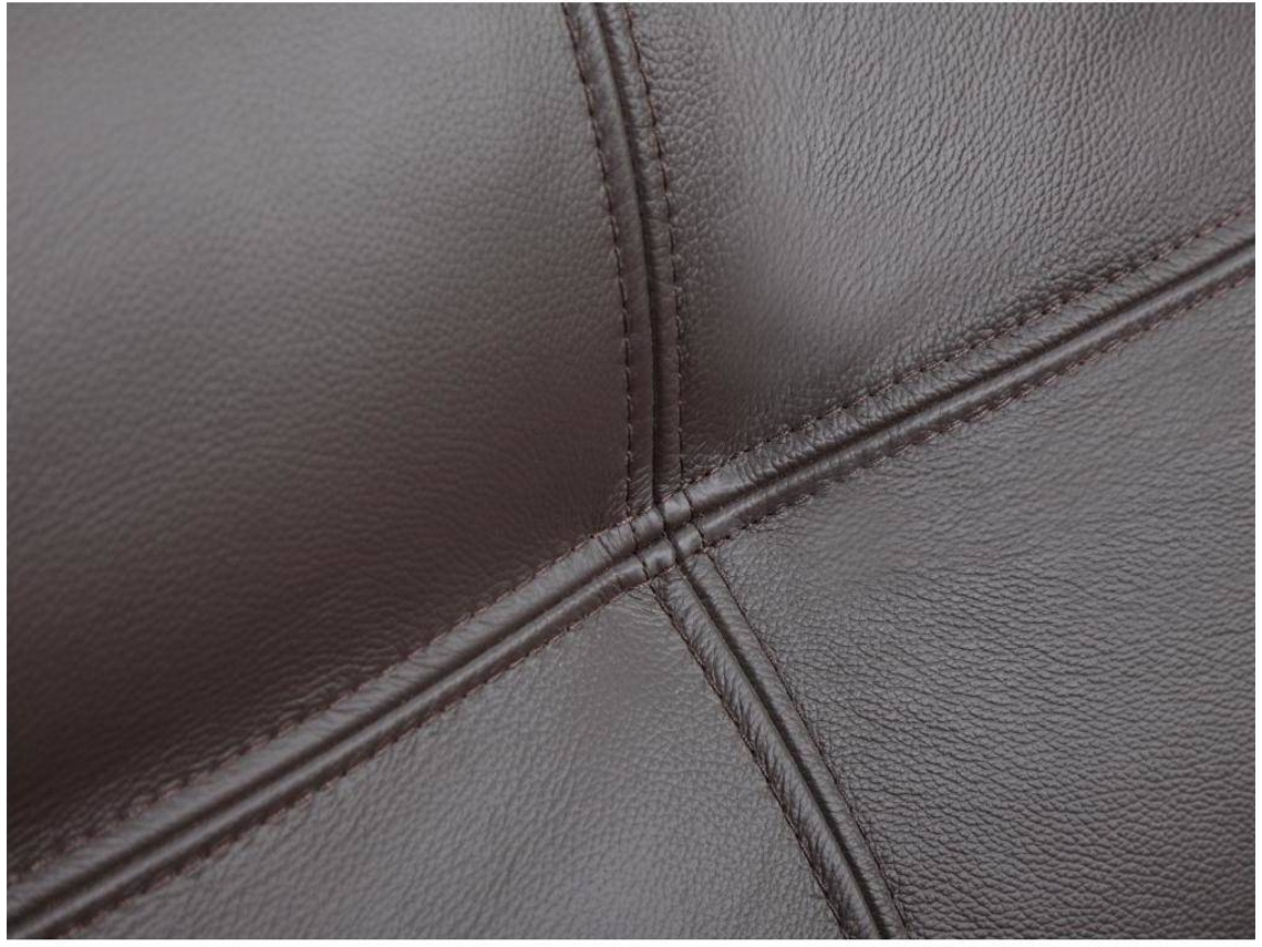 Sofá Fixo Hazel VENTE-UNIQUE (Castanho Chocolate - Pele - 207x93x89 cm)