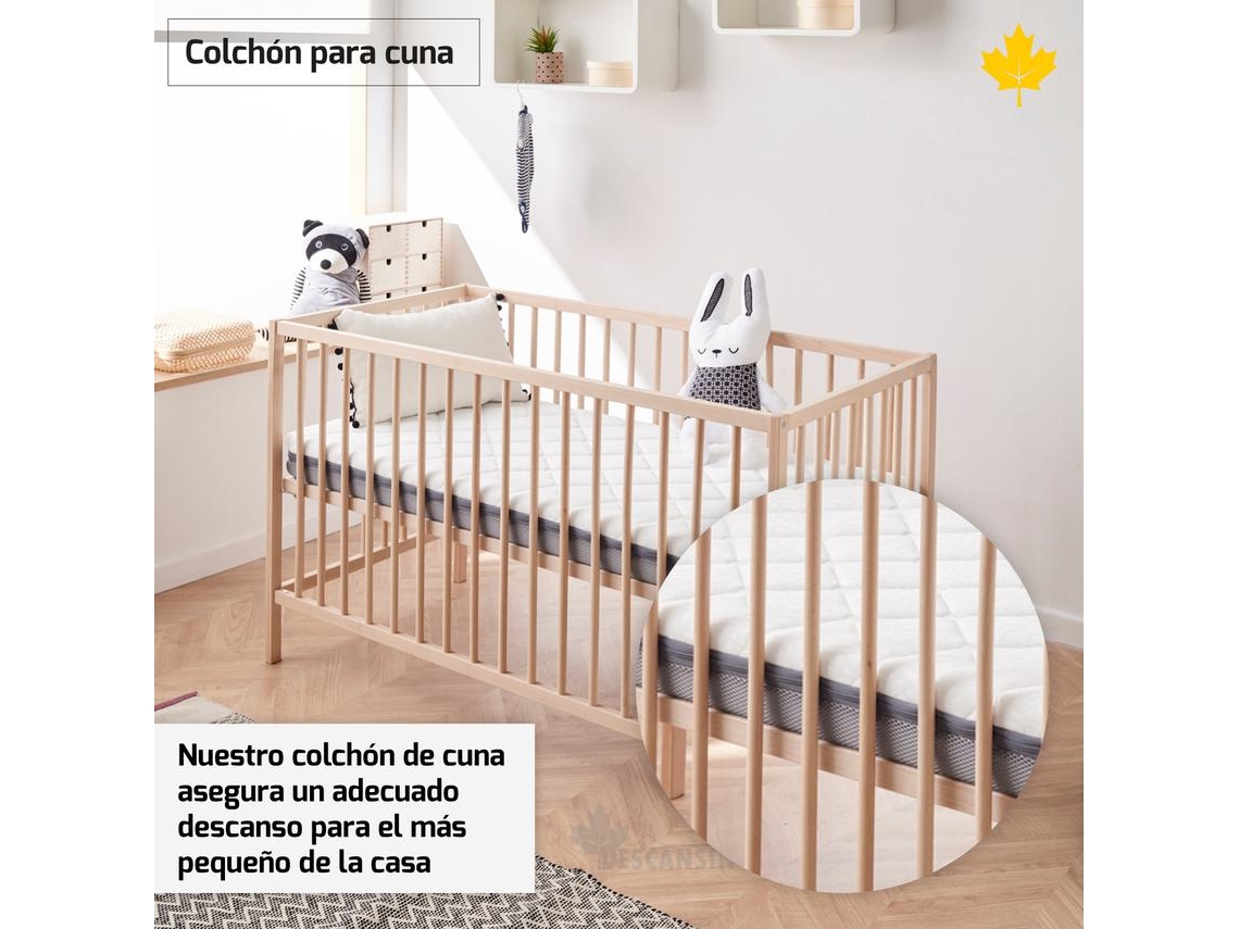 Colchão de berço DESCANSIN | 60 x 120 cm | Capa lavável | Descanse para o seu bebê | Versatilidade | Anti-refluxo