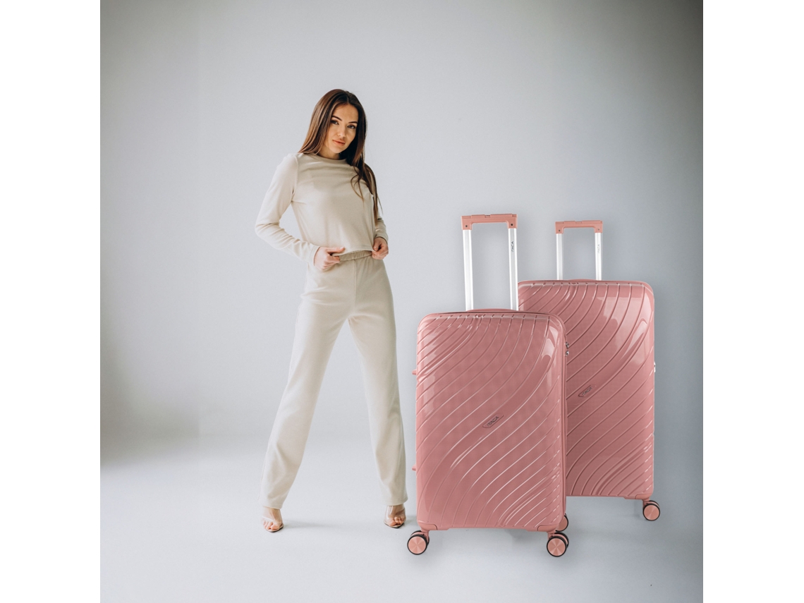 Pp ITACA Danube Rosa Hard Suitcase Set (48x75x30 Cm 94l)