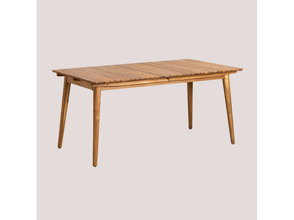 Mesa de Exterior SKLUM (76 cm x 160 cm - 210 cm x 90 cm - Madeira - Castanho)