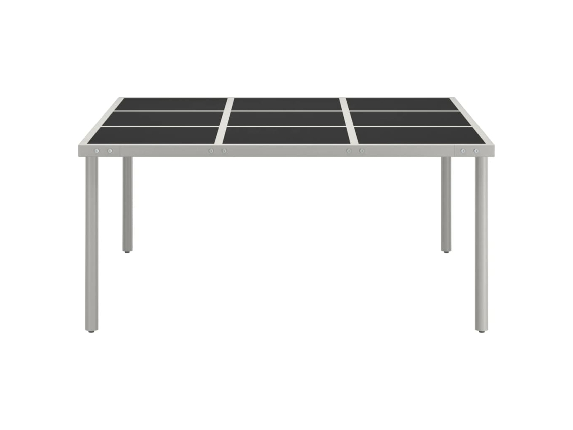 Mesa de Jantar para Jardim 170X170X74.5 Cm Vidro e Aço NONAME