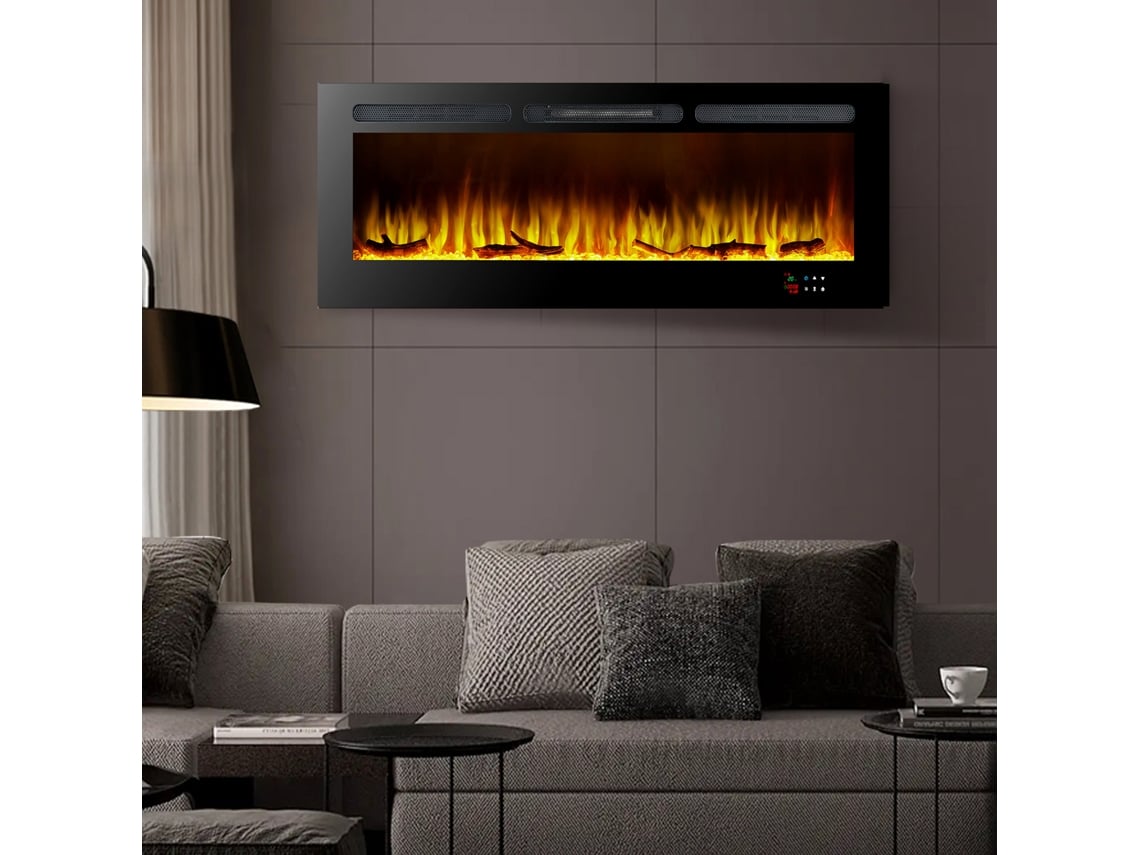 Lareira Elétrica KEKAI Arkansas de Parede 2000 W (152.4 x 14 x 48cm - 5 Níveis)