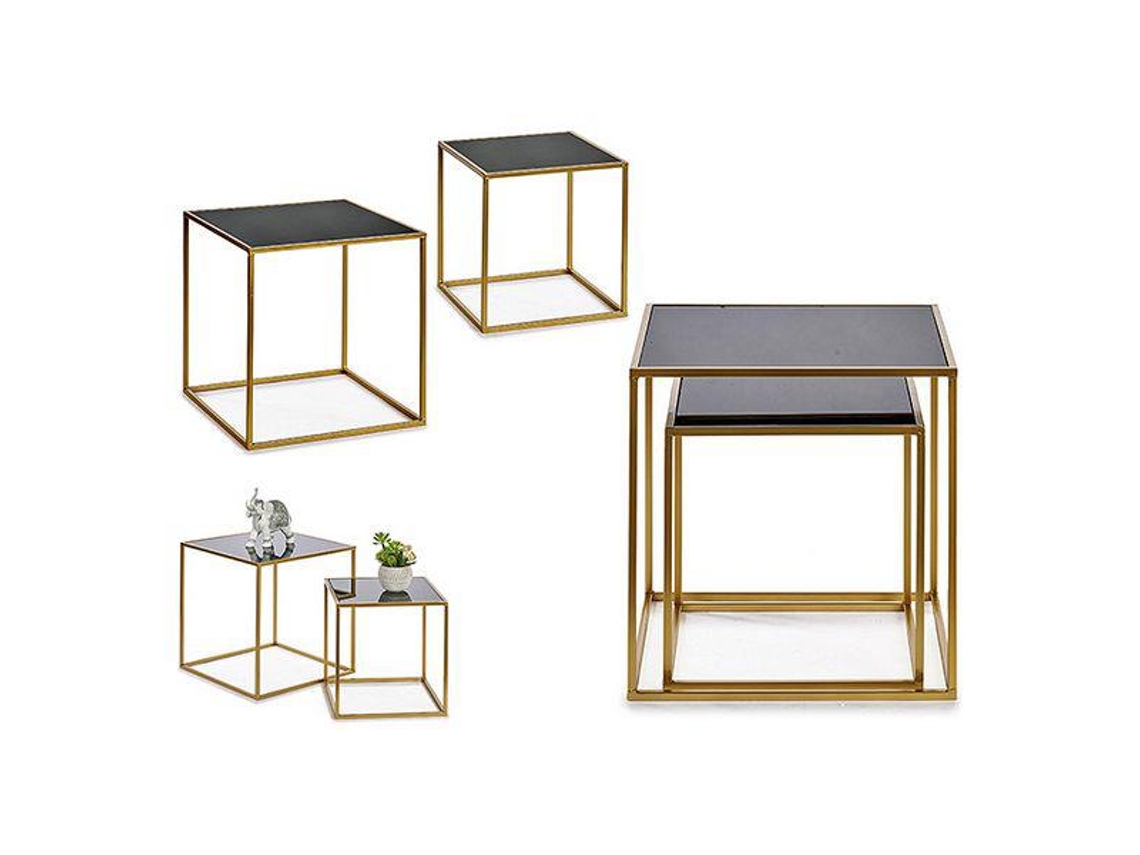 Conjunto de 2 Mesas Metal Metal 50 X 50 X 50 Cm