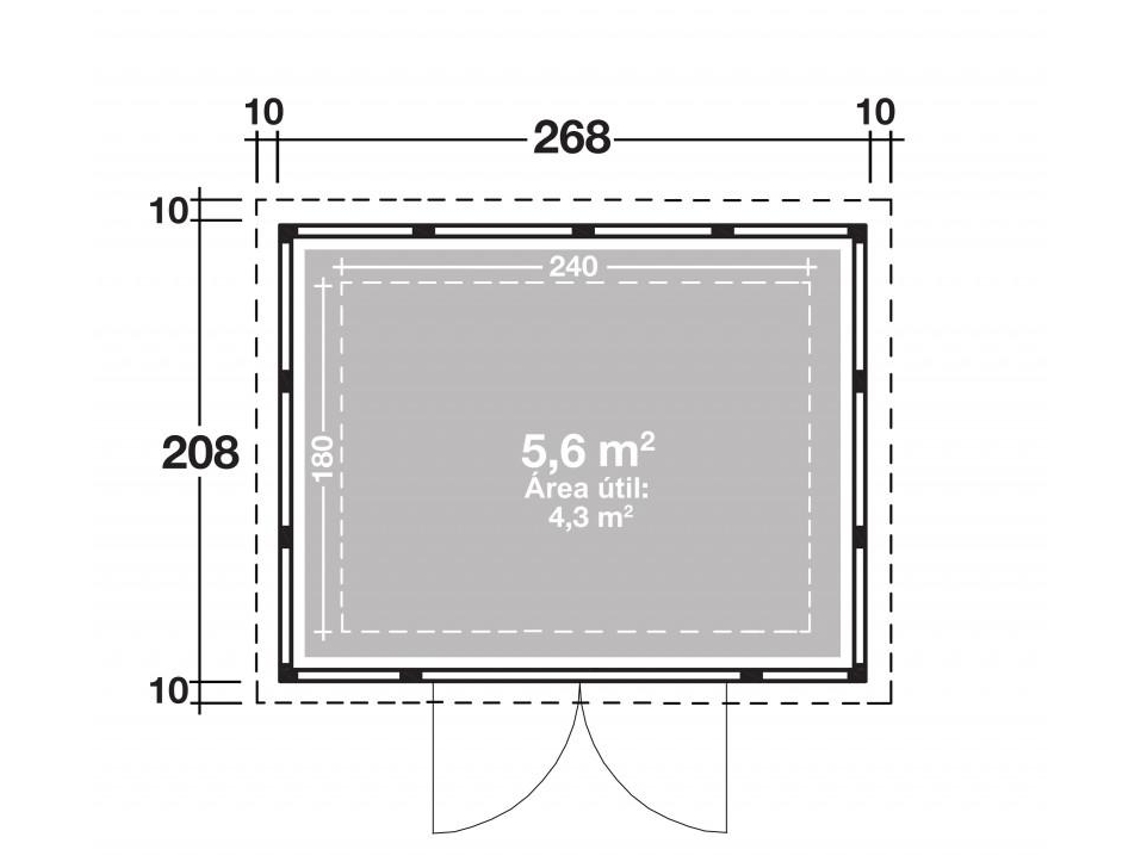 Abrigo de Jardim metálico NH5 | Antracite | 268 x 208 - NOVO HABITAT
