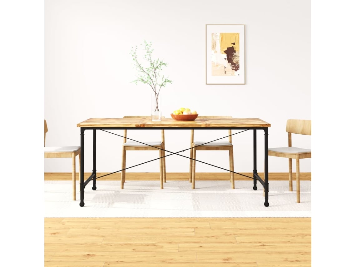vidaXL Mesa de jantar madeira de mangueira maciça 180 cm