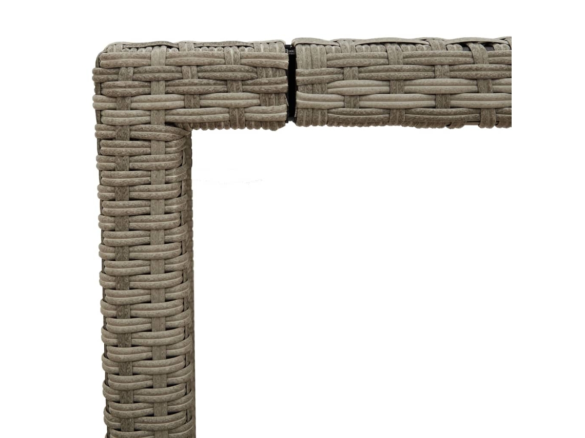 Mesa de Jardim com Tampo Vidro 150X90X75 Cm Vime Pe Cinza-Claro PANGSHIYUAN