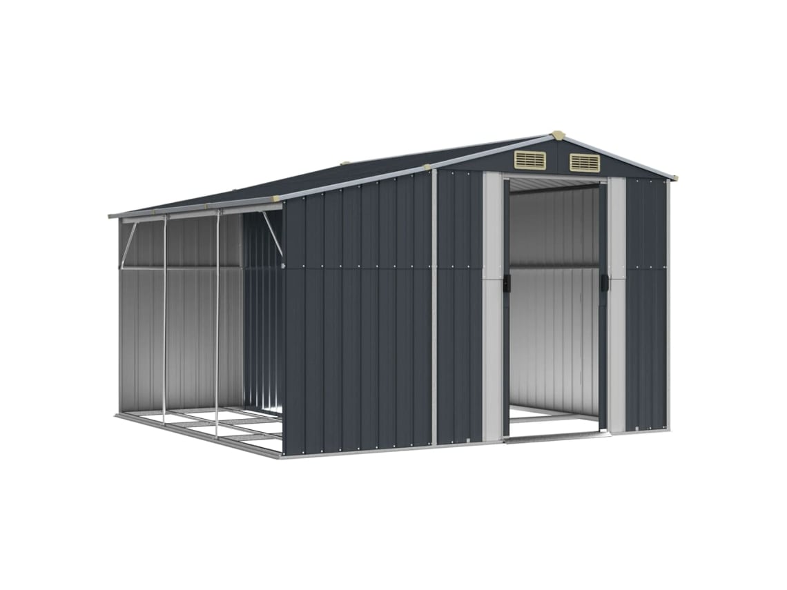 Abrigo De Jardim 277x279x179 Cm Aço Galvanizado Antracite LOVELY HOME