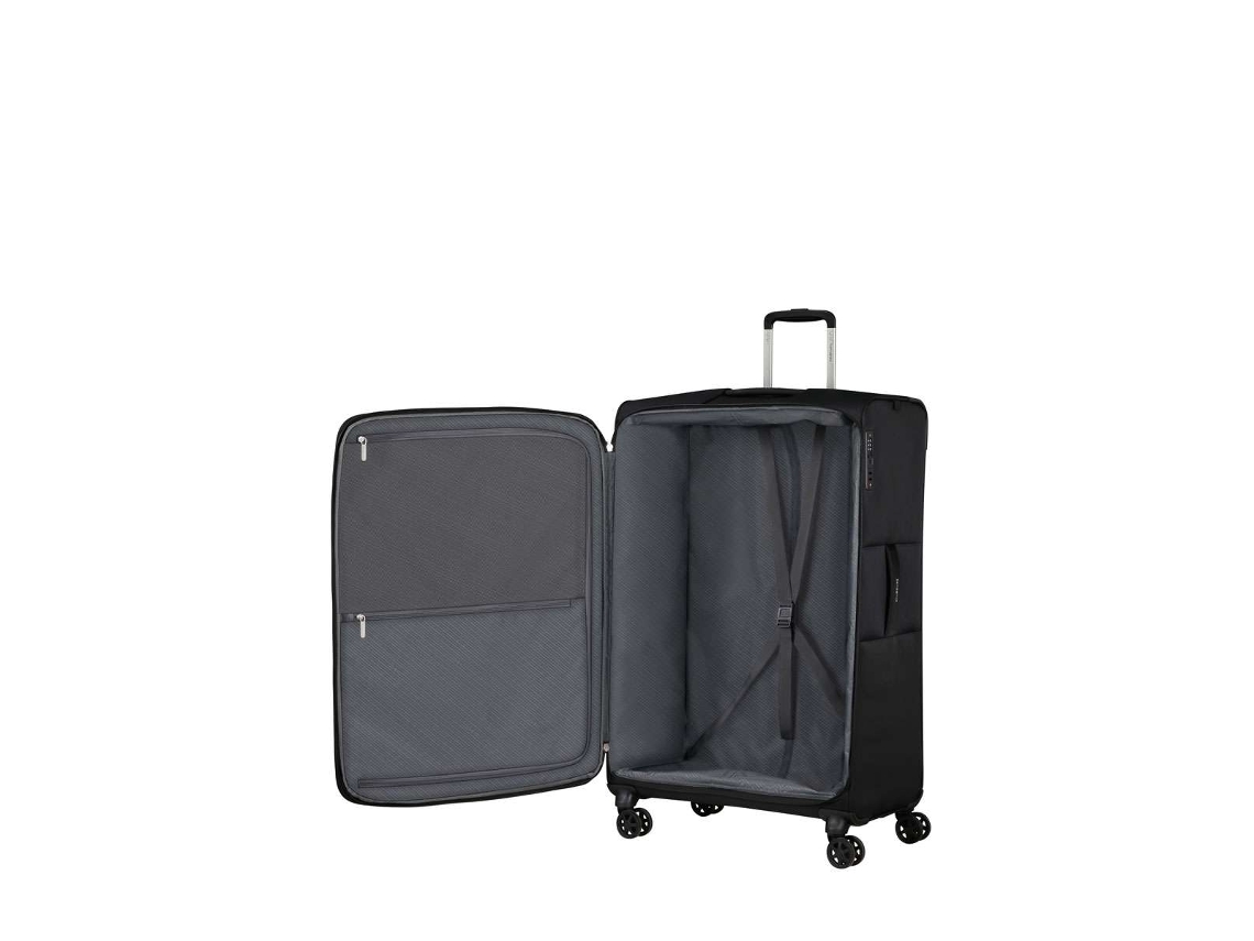 Mala De Viagem Grande Samsonite Base Breeze 78cm 4 Rodas Expansível Preto 105l