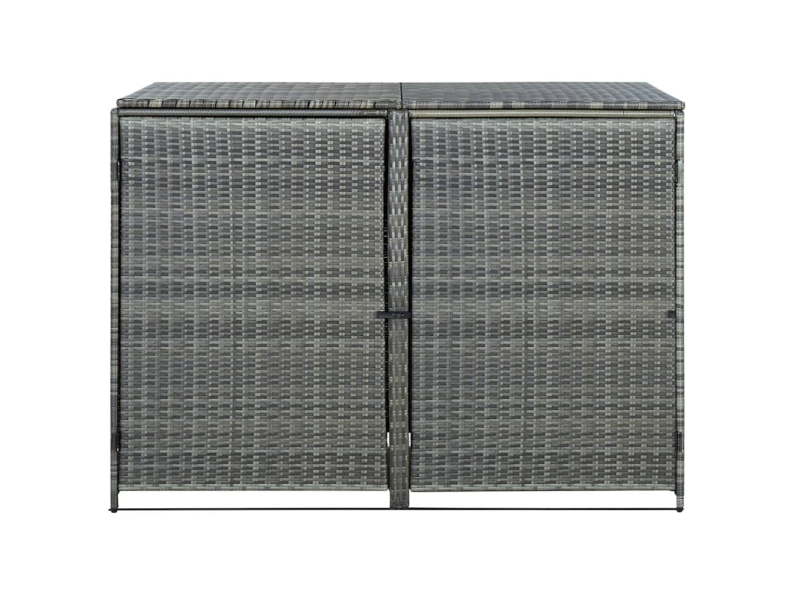 Abrigo para Caixotes do Lixo MAISON EXCLUSIVE Unidade Dupla para Caixotes Do Lixo 148x77x111 cm Vime Antracite