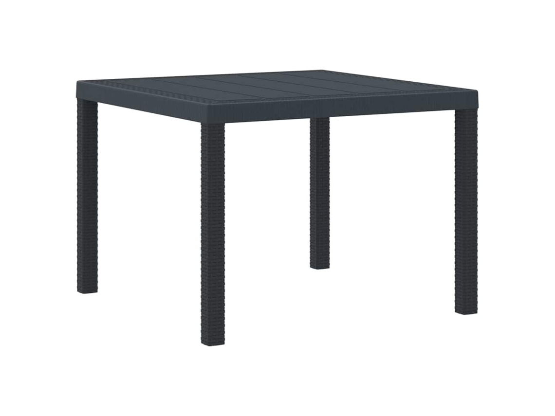 Mesa De Jardim Antracite 100x100x73 Cm Vime Pe Vidaxl