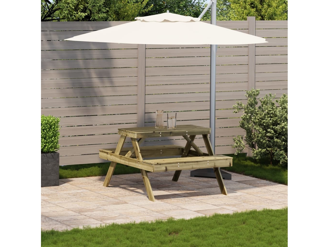 Mesa De Piquenique 105x134x75 Cm Madeira De Pinho Impregnada