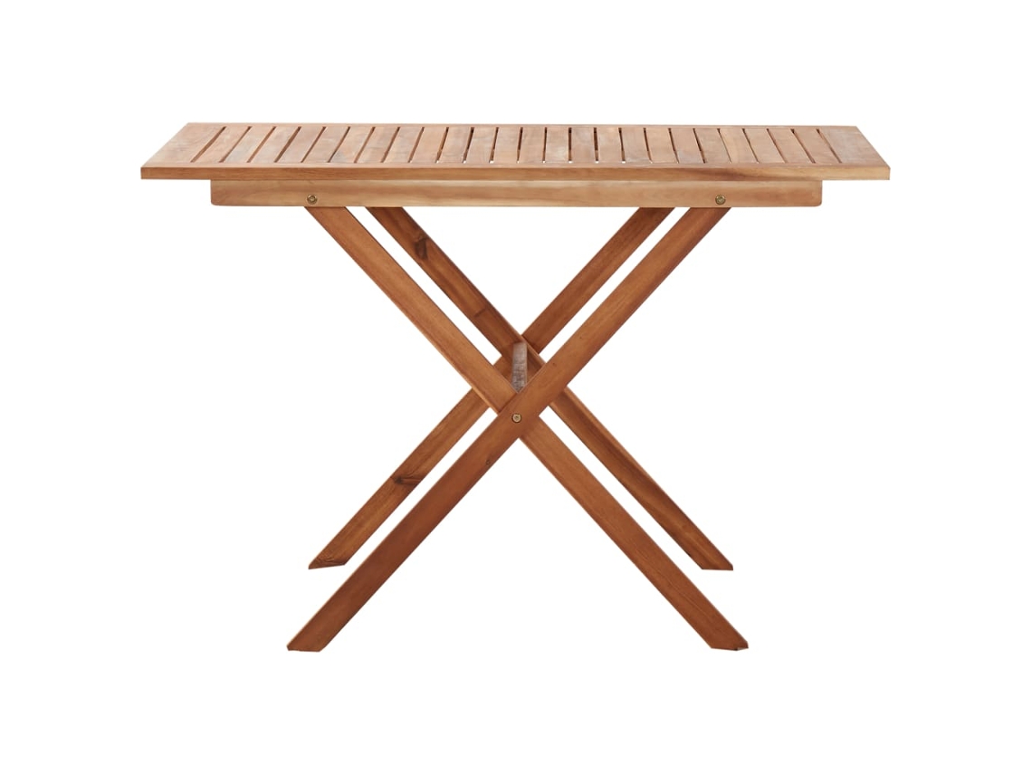Mesa De Jardim 110x67x74 Cm Madeira De Acácia Maciça Com Acabamento À Óleo Natural