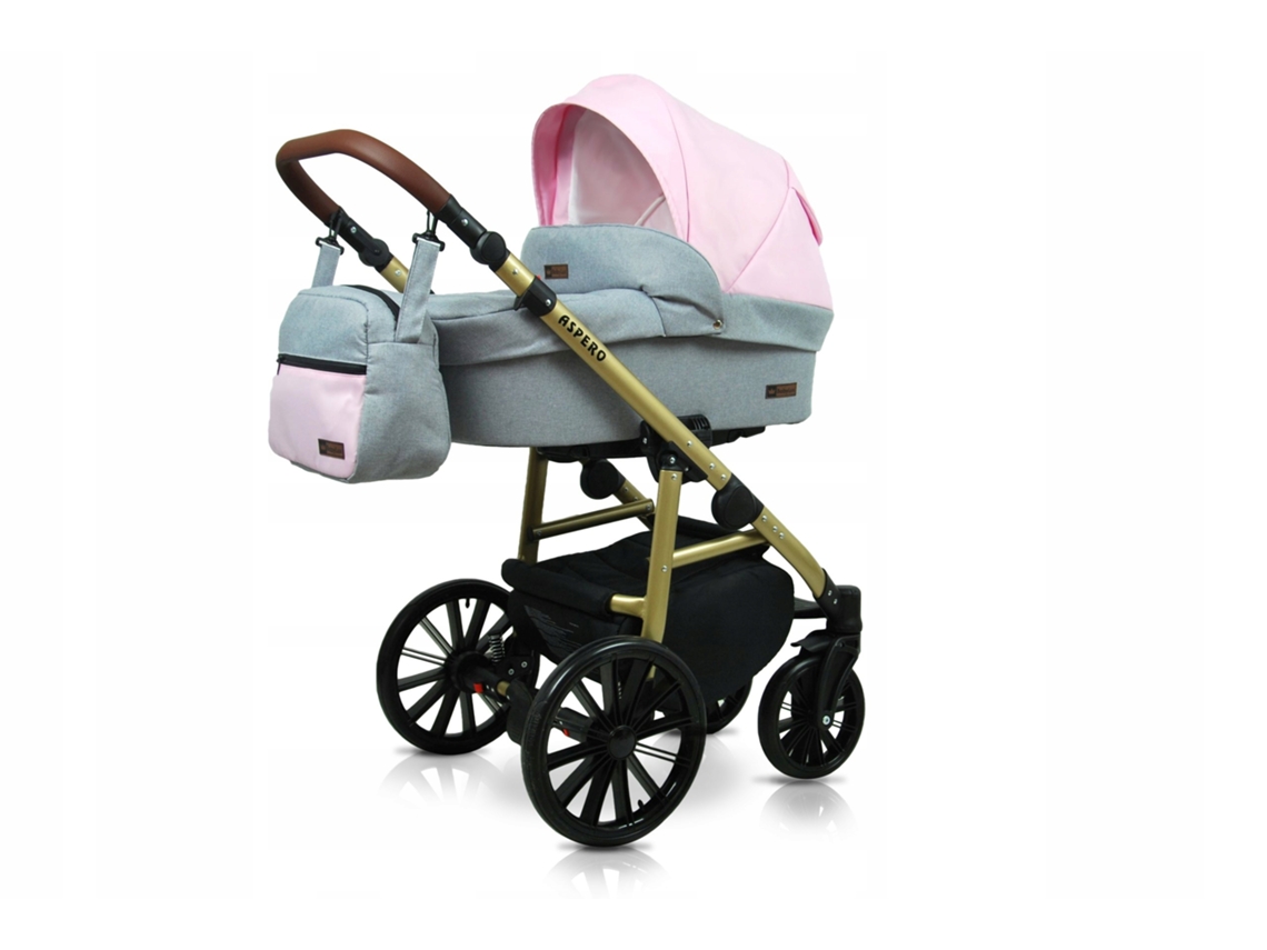 Carrinho de Bebé Multifuncional BABYLUX ASPERO 4 Em 1 -Light pink - Ajustável e dobrável Construção leve em alumínio - Reversibilidade - Acessórios