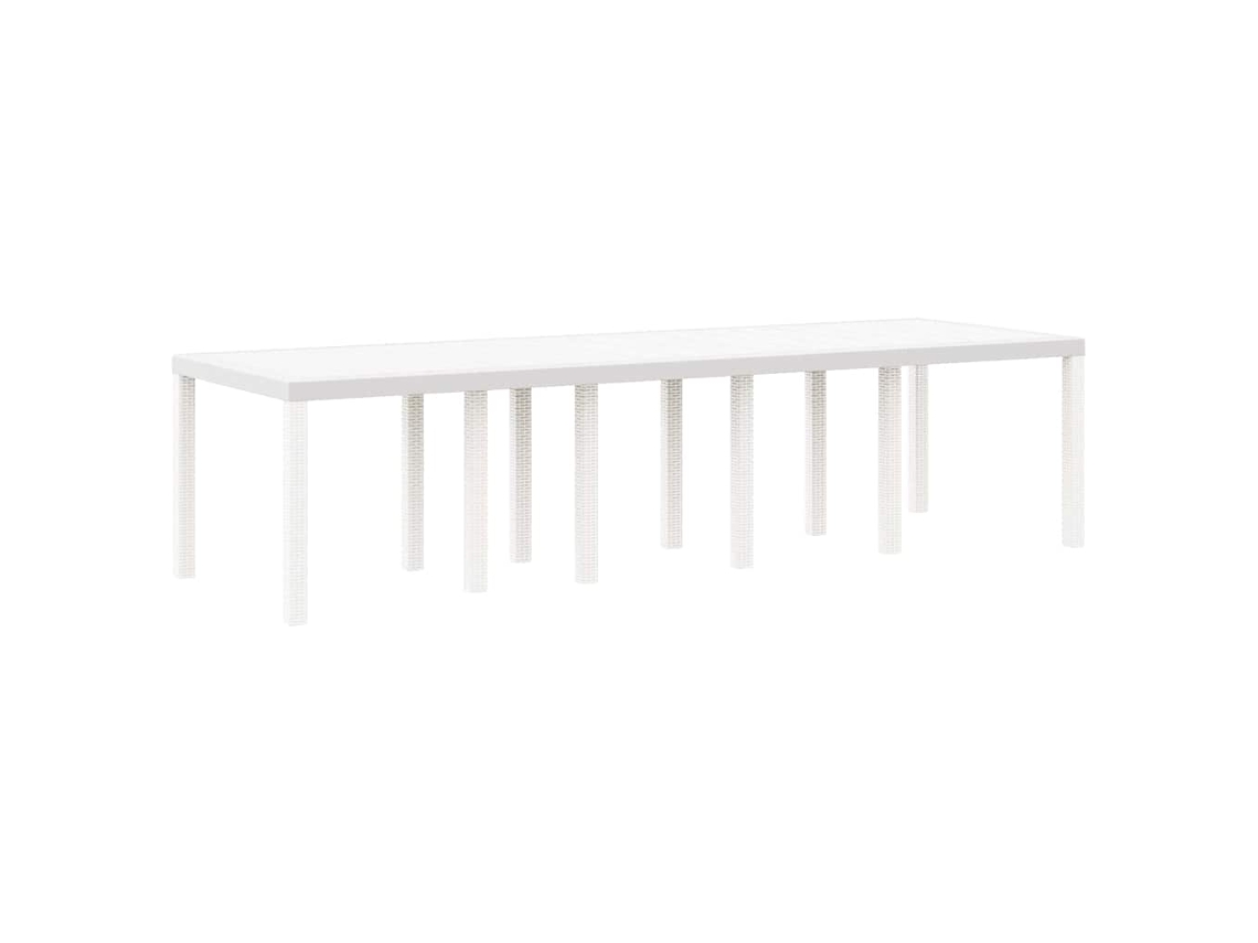 Mesa De Jardim Branco 300x100x73 Cm Vime Pe Moderna Vidaxl