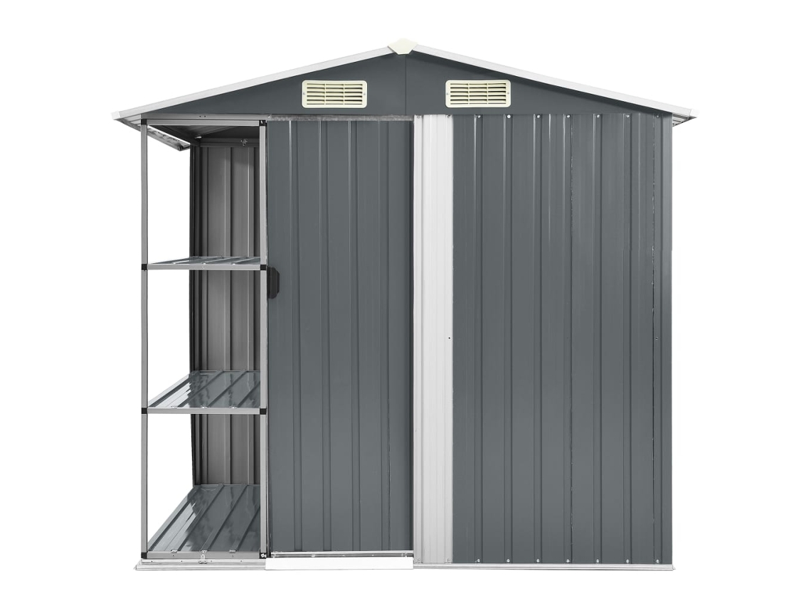 Abrigo MAISON EXCLUSIVE com Prateleiras 205x130x183 cm Ferro Cinzento