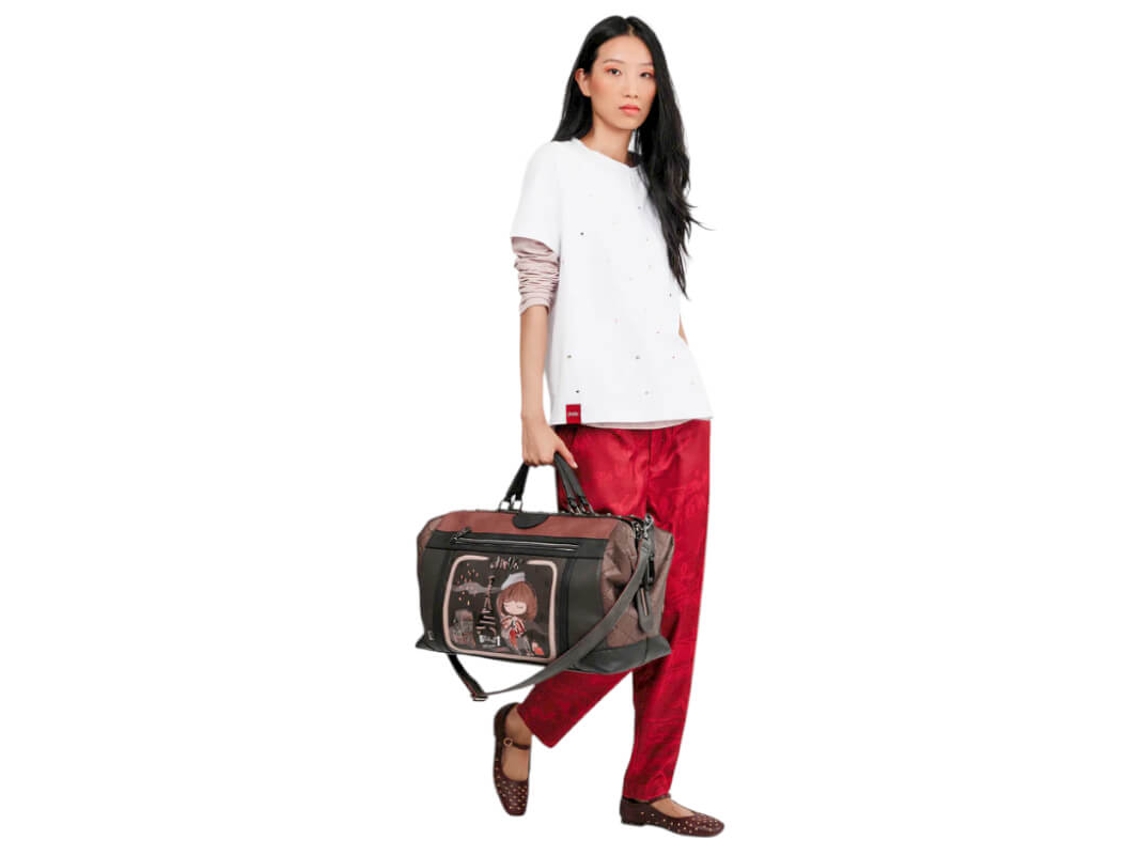 Saco De Viagem 49cm Mademoiselle Castanho Anekke