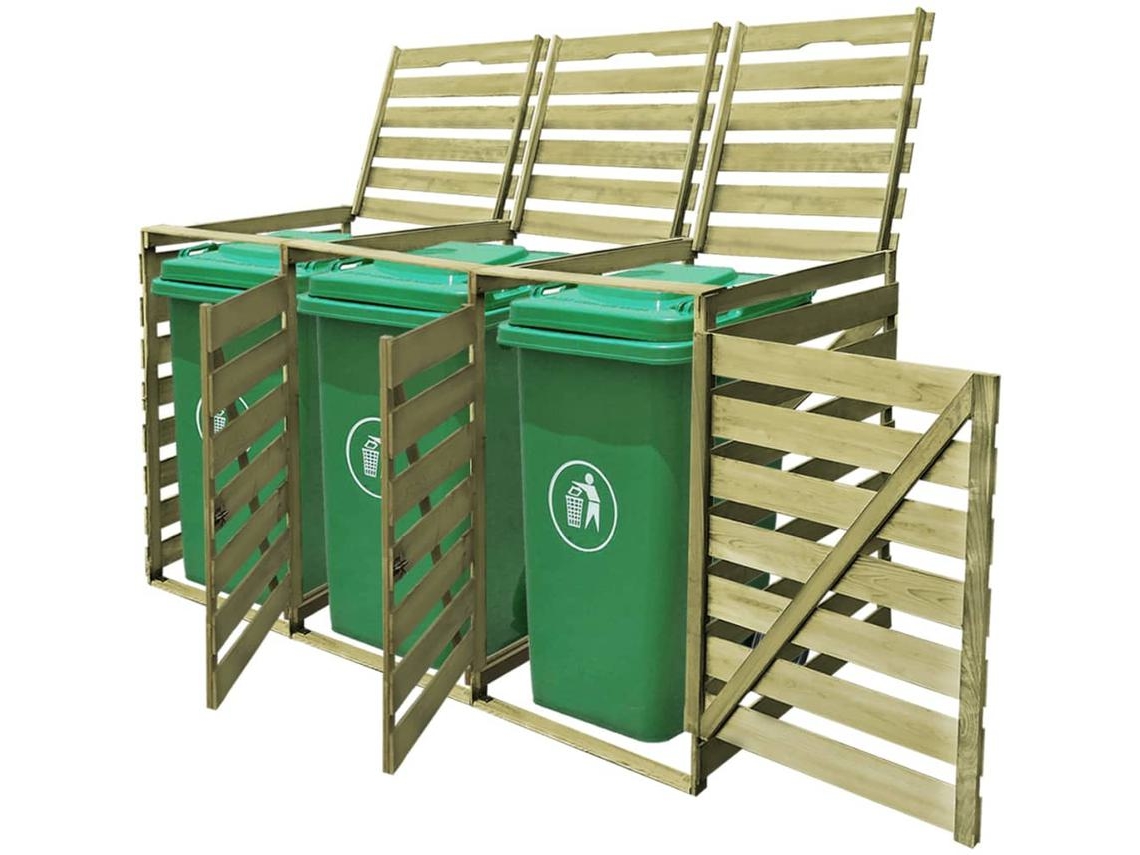 Abrigo para Caixotes do Lixo VIDAXL Unidade Ver (218.3x92x120 cm)