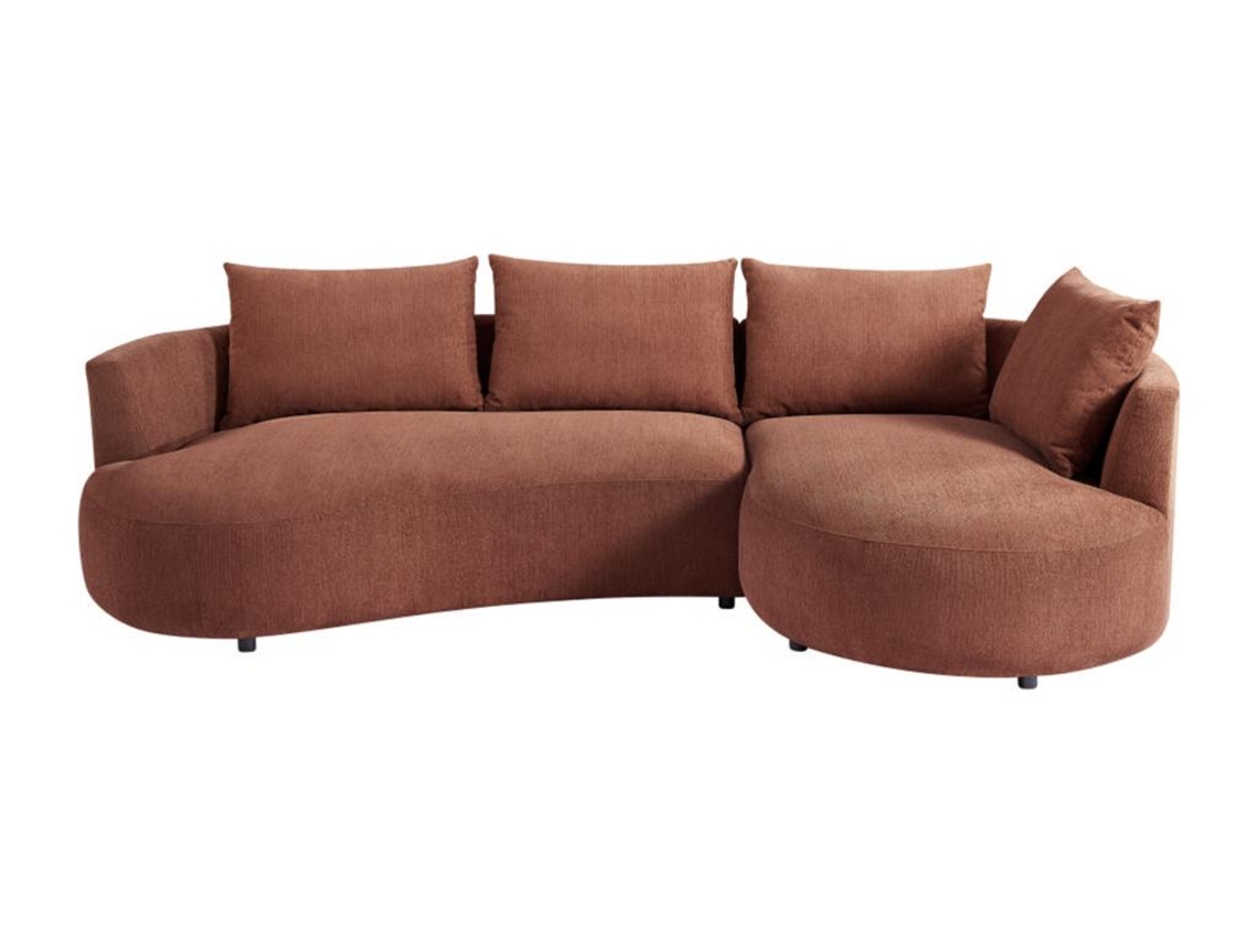 Sofá de canto direito em veludo terracota LOUSADO VENTE-UNIQUE (87 x 285 x 158 cm)