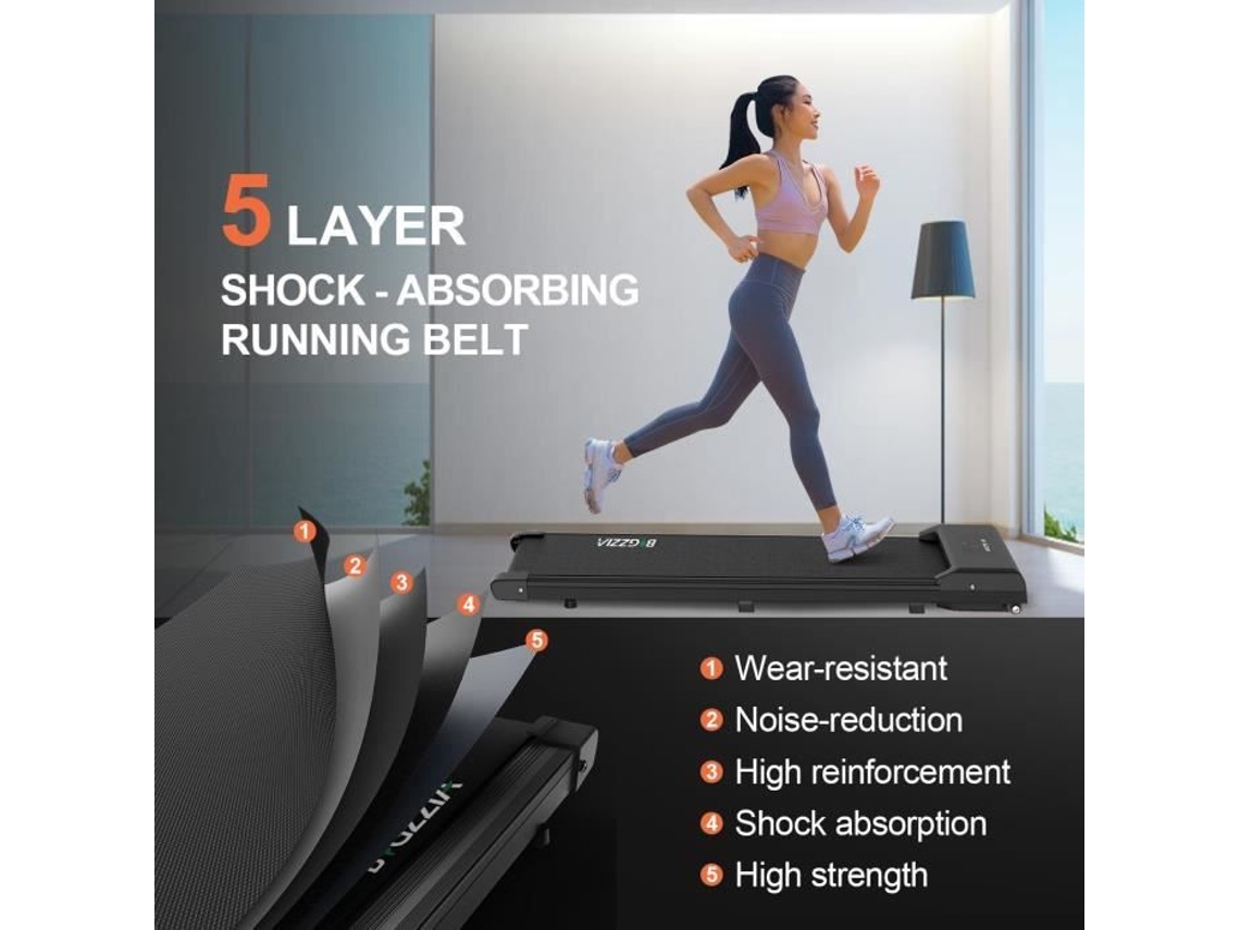 Bigzzia Stepper Portátil, Stepper Motorizado 2 Em 1 1 10km/h, 1,5 HP, Carga Máxima 110kg, Velocidade Ajustável, Display LCD, Branco