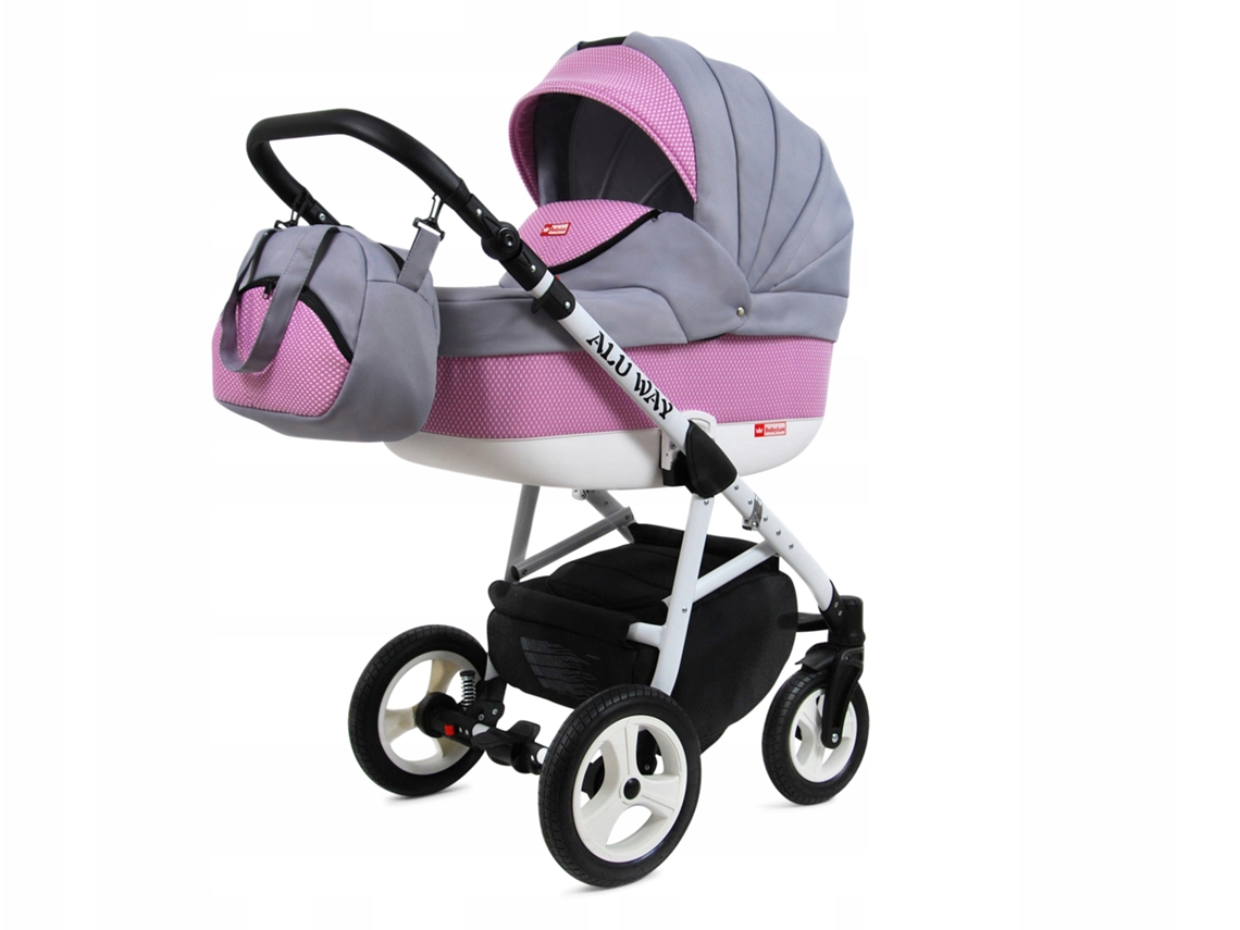 Carrinho de Bebé Multifuncional BABYLUX ALU WAY 2 Em 1 – Light pink - Ajustável e dobrável Construção leve em alumínio - Reversibilidade - Acessórios