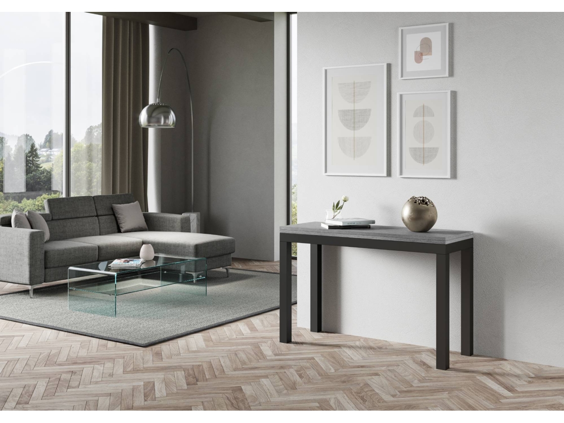 Mesa de Refeição ITAMOBY Everyday Double (120x45/90 - Painéis em Melamina - Cimento)