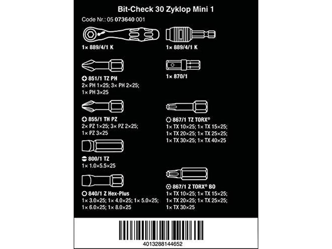 Wera Bit-Check BR 30 Universal