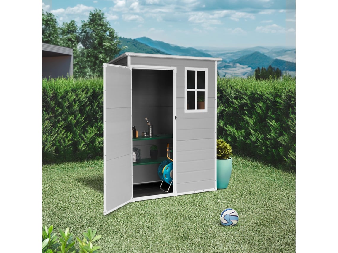 Abrigo de Resina WASABI Unit 1,37m² 152x91x194 cm Janela de Luz Natural Painéis Impermeáveis de 12Mm