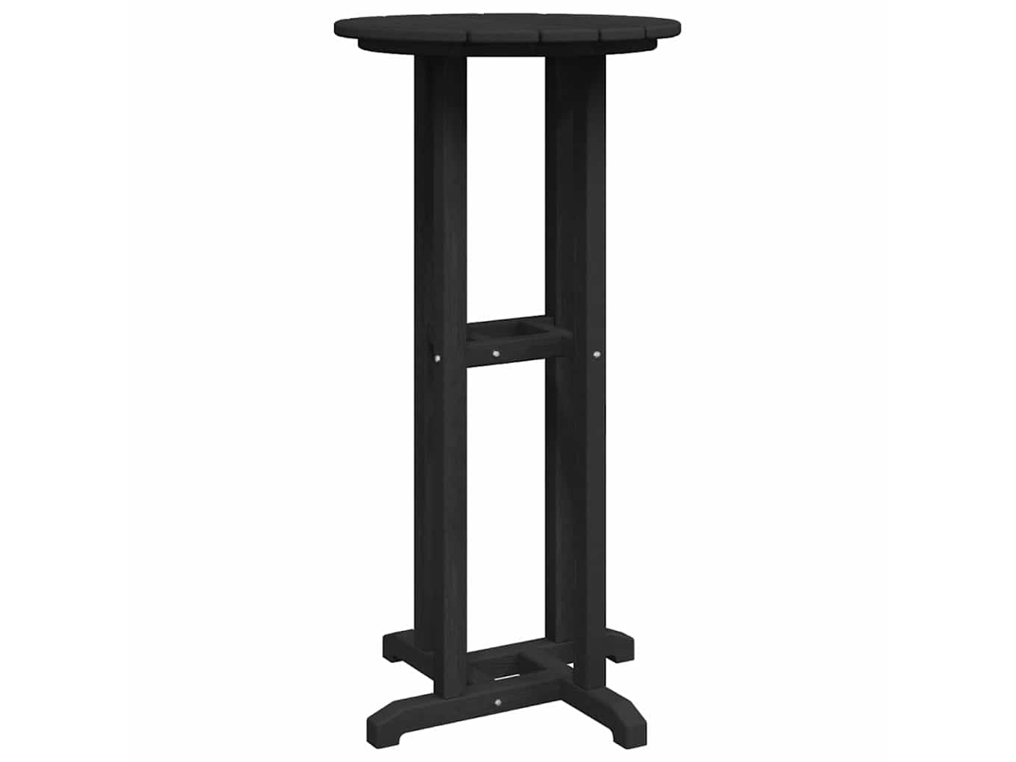 Mesa De Bar Exterior Redonda Hdpe Preto 55x55x107cm Mate