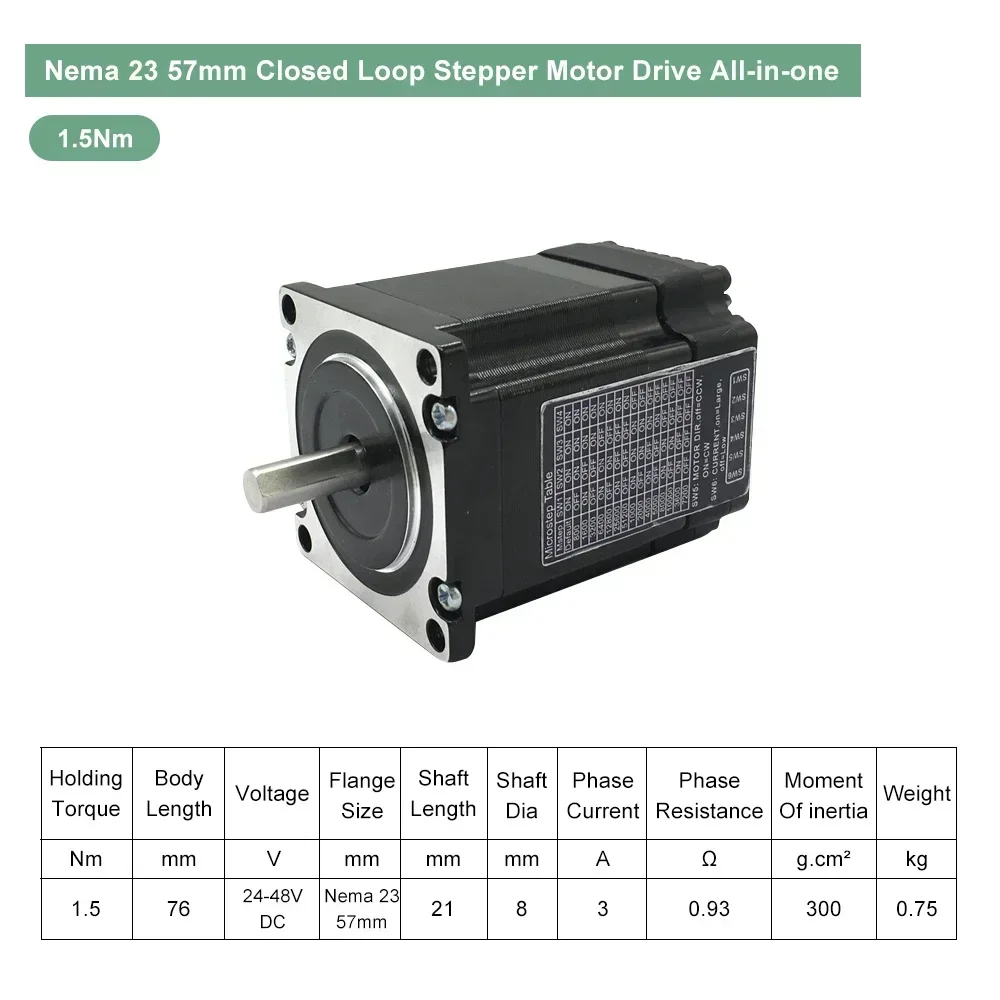Kit De Driver De Motor De Passo, Integrado De Loop Fechado, 3000 Rpm, Nema 23--1.5nm, 5 Eixos