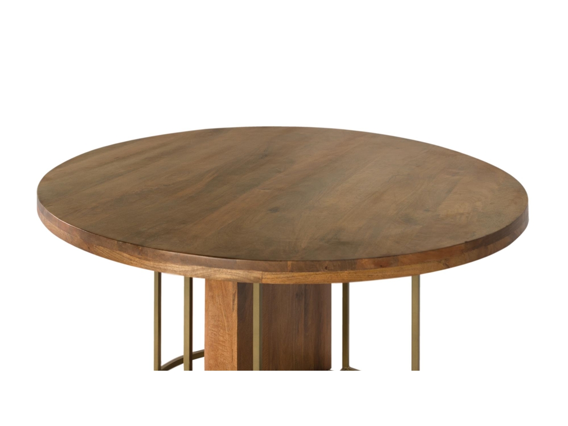 Mesa De Jantar Redonda Em Madeira Maciça De Manga 150 Cm Giner Y Colomer