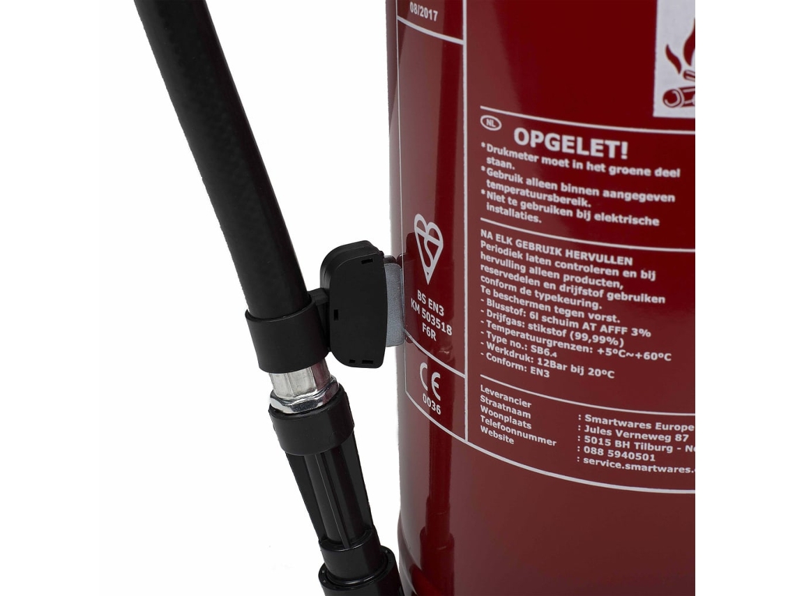 Smartwares Extintor de incêndio SB6 espuma 6 L classe AB aço 10.015.05
