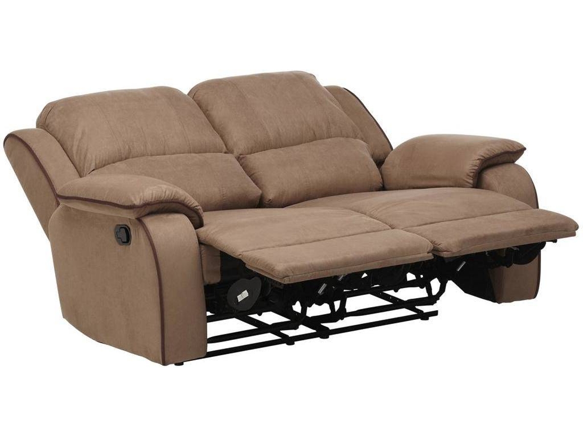 Conjunto Sofá Relax Hernani VENTE-UNIQUE (Taupe - Tecido e Veludo - 210x96x99 cm)