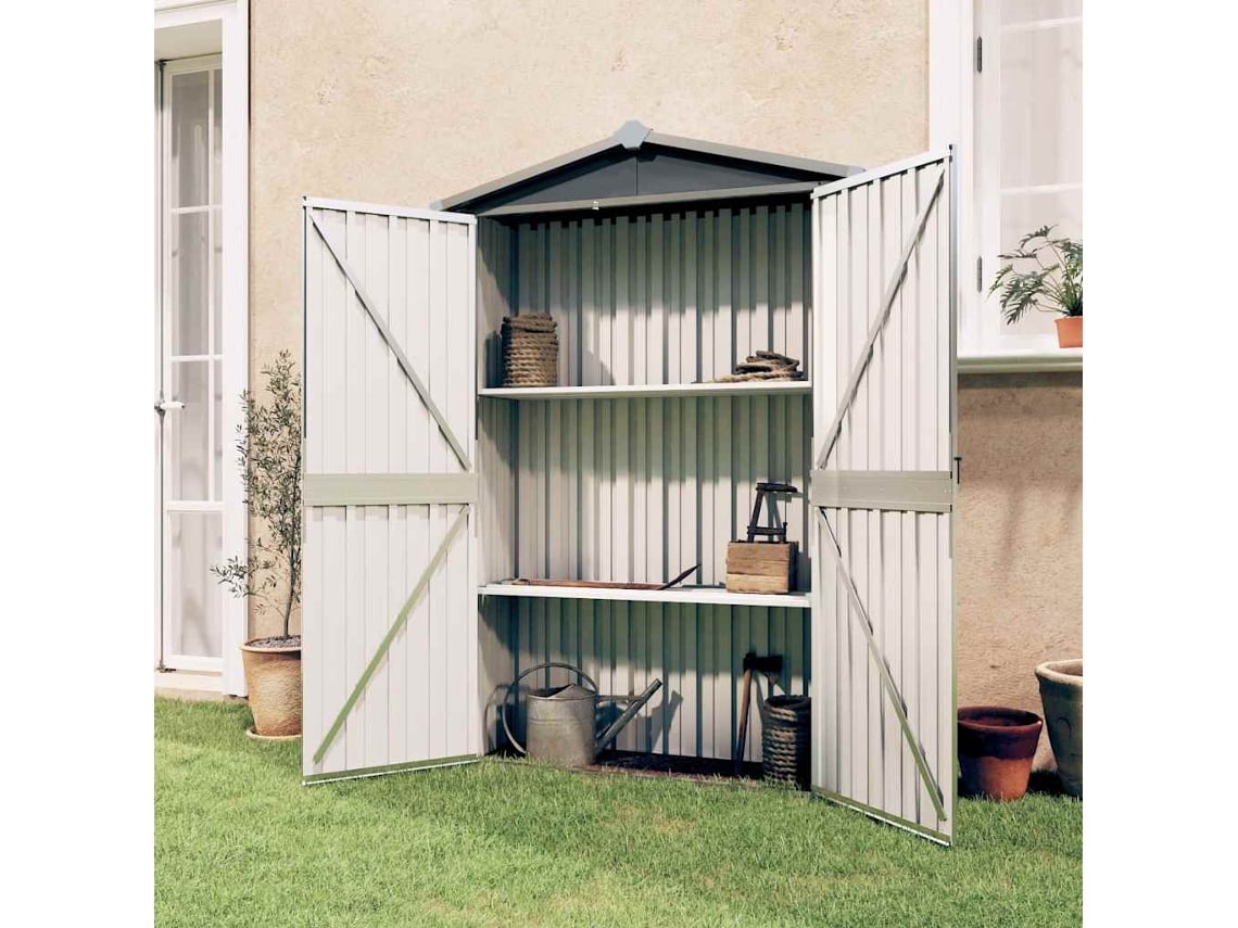 Abrigo VIDAXL Cinzento Aço (116x45x175 cm)