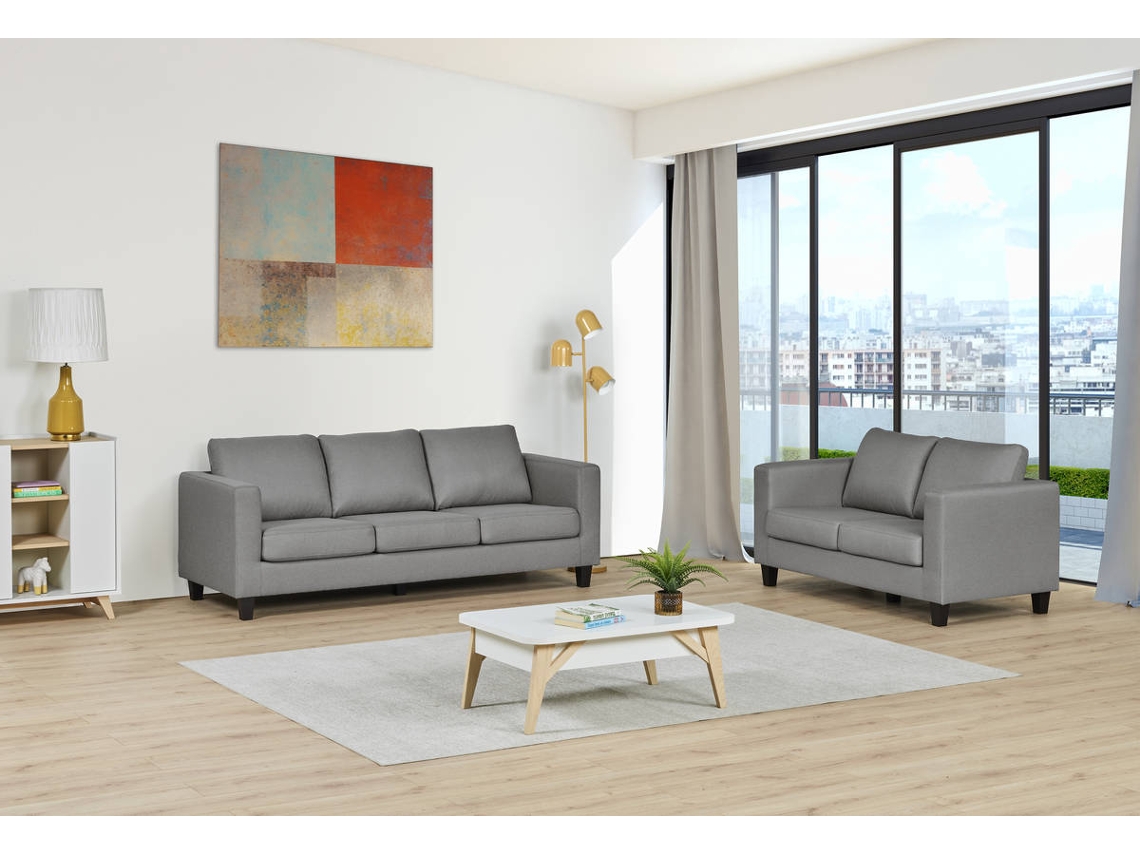Sofá de 3 Lugares Cinzento DORMUS Larry (210 x 79 x 85 cm)