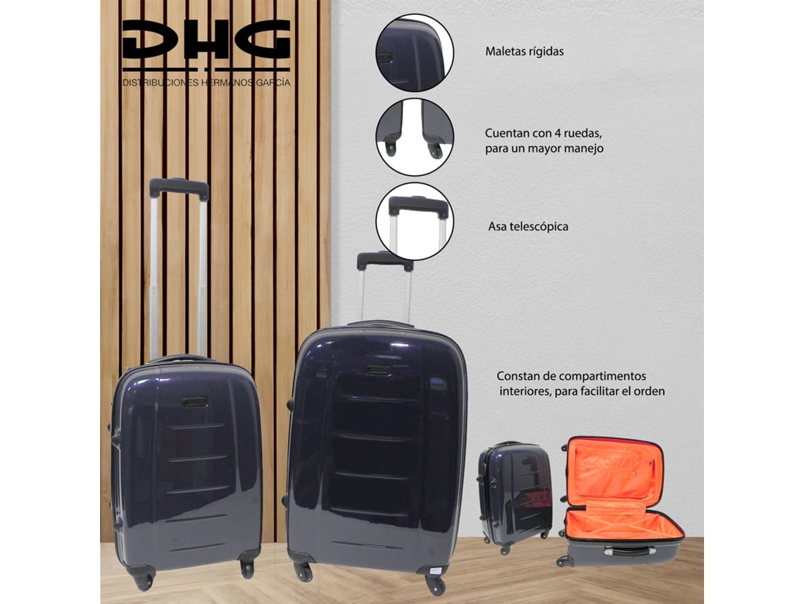DHG Conjunto de 2 Malas Trolleys com 4 Rodas
